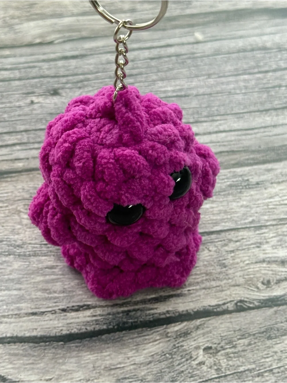 Handmade Purple Crochet Ghost Keychain – 3”